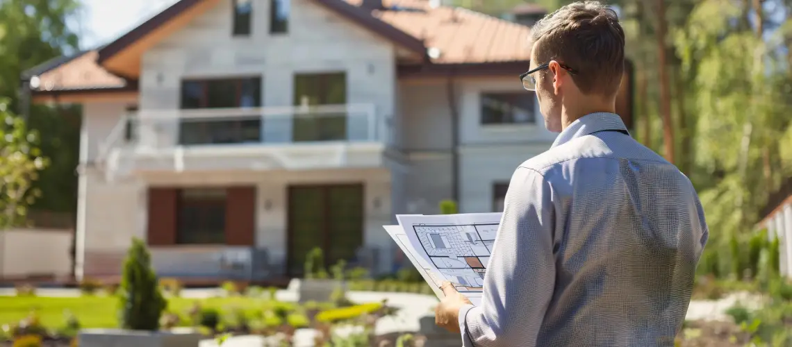 Professional property valuer inspecting a suburban home in Brisbane